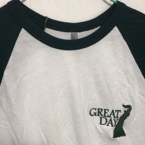 Men’s White and green shirt